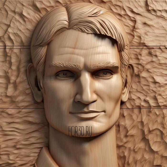 Roger Federer 2 stl model for CNC